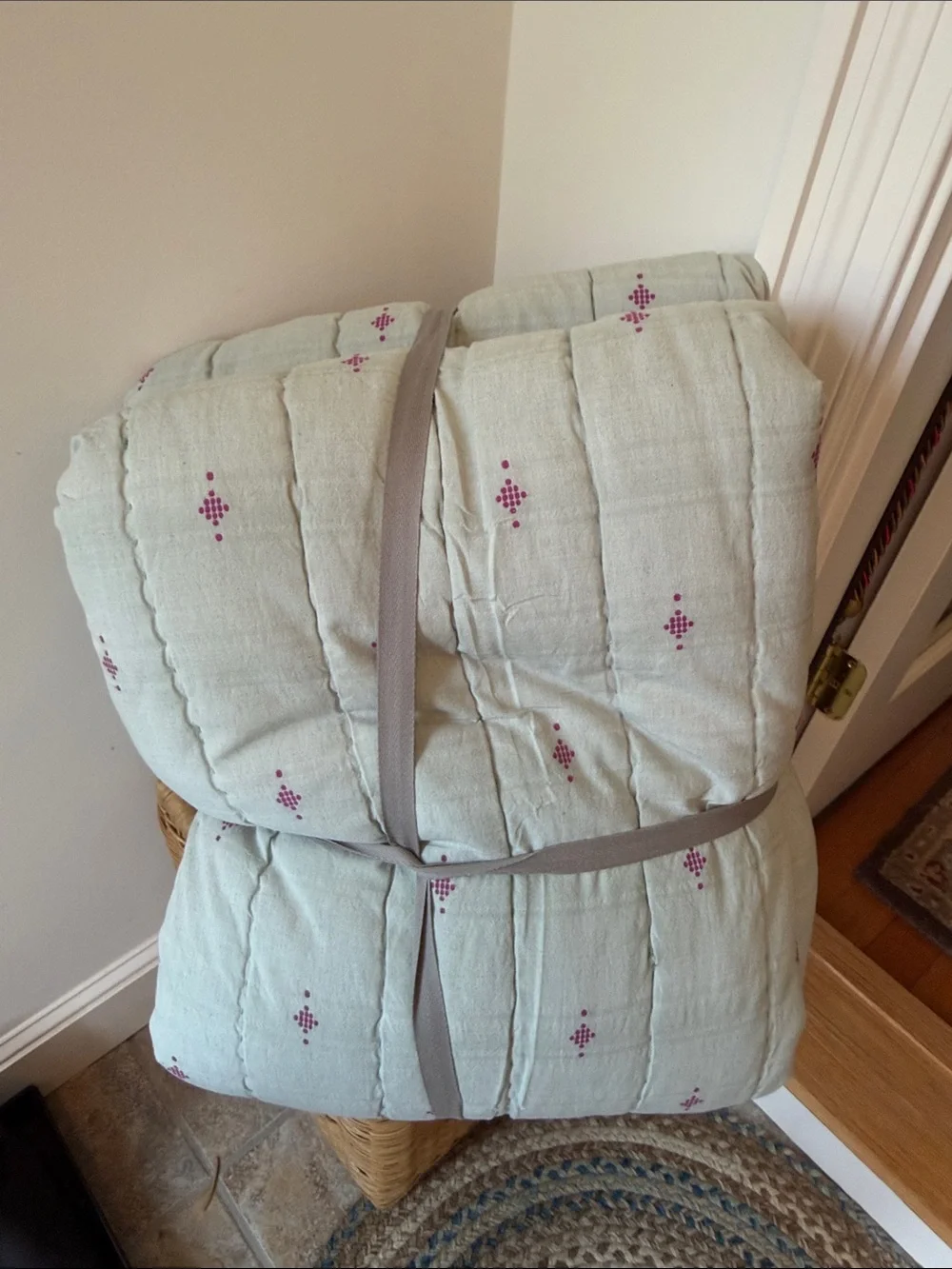 Anthropologie Cate Cotton Woven Quilt Size Queen NWT
